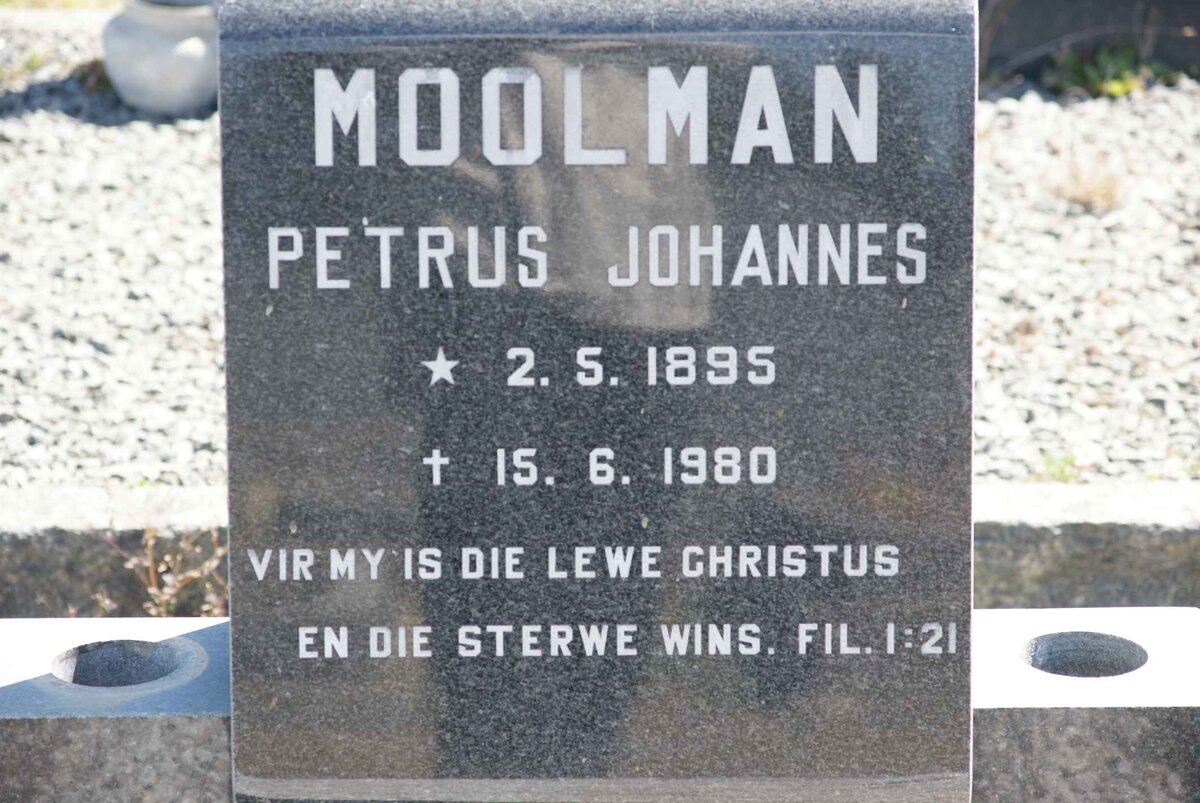 MOOLMAN Petrus Johannes 1895-1980