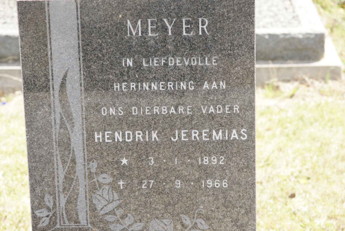 MEYER Hendrik Jeremias 1892-1966