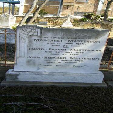 MASTERSON David Fraser -1935 &amp; Margaret -1926 :: MASTERSON John Bernard -1895