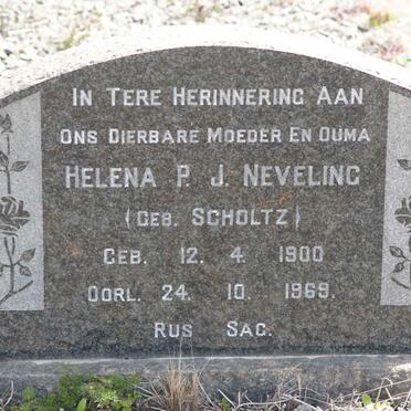 NEVELING Helena P.J. nee SCHOLTZ 1900-1969
