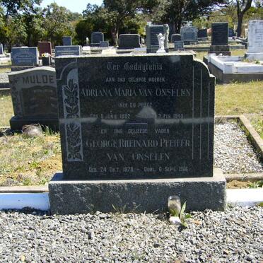 ONSELEN George Rheinard Pfeifer, van 1879-1966 &amp; Adraina Maria DU PREEZ 1882-1949