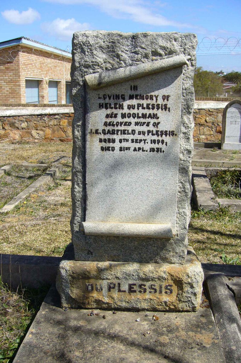 PLESSIS Helen nee MOOLMAN 1896-1931