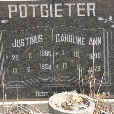 POTGIETER Justinis 1886-1954 &amp; Carolina Ann 1890-1973