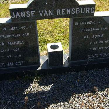 RENSBURG Hannes, Janse van 1932-1979 &amp; Kowie 1933-1991