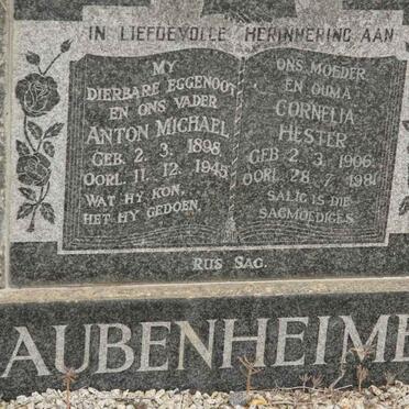 RAUBENHEIMER Anton Michael 1898-1945 &amp; Cornelia Hester 1906-1981