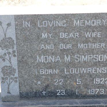 SIMPSON Mona M. nee LOUWRENS 1922-1973
