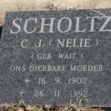 SCHOLTZ C.J. nee WAIT 1902-1992