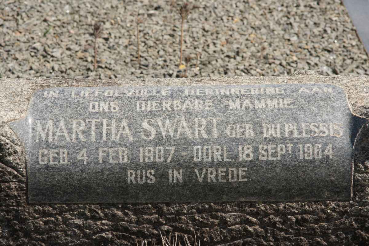 SWART Martha nee DU PLESSIS 1907-1964