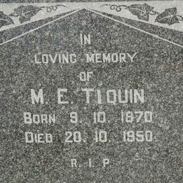 TIQUIN M.E. 1870-1950