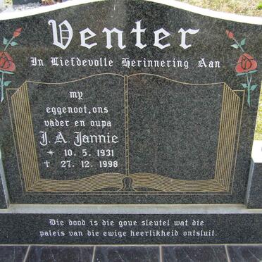 VENTER J.A. 1931-1998