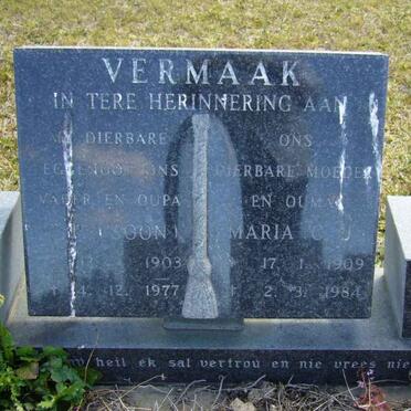 VERMAAK C.P. 1903-1977 &amp; Maria C.J. 1909-1984