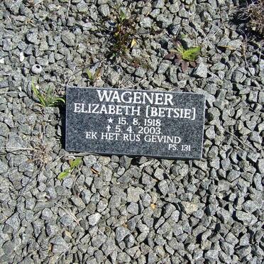 WAGENER Elizabeth 1918-2003