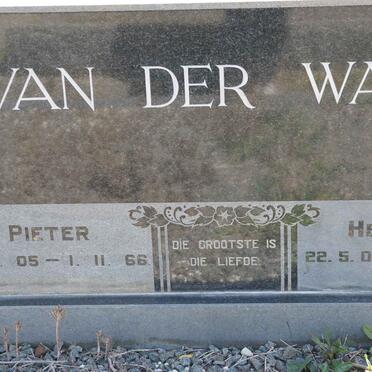 WALT Pieter, van der 05-66  Hester 06-03
