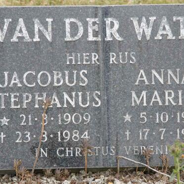 WATT Jacobus Stephanus, van der 1909-1984 &amp; Anna Maria 1902-1988