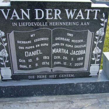 WATT Daniël , van der 1913-1974 &amp; Martha Jacoba 1919-2008