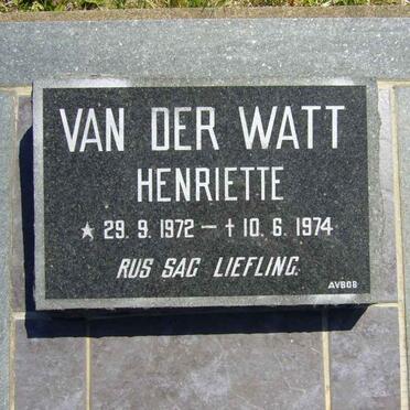 WATT Henriette, van der 1972-1974