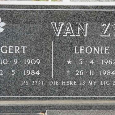 ZYL Gert, van 1909-1984 &amp;  Leonie 1962-1984