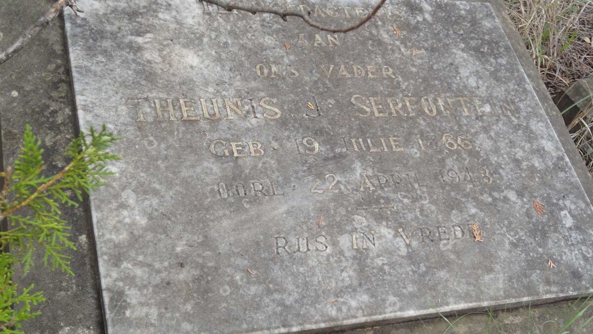 SERFONTEIN Theunis J. 1866-1948