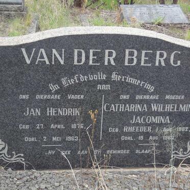 BERG Jan Hendrik, van der 1876-1963 &amp; Catharina Wilhelmina Jacomina RHEEDER 1882-1962