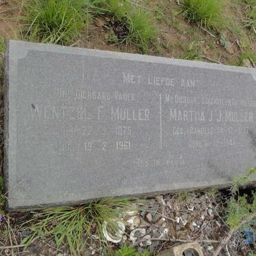 MULLER Wentzel F. 1875-1961 &amp; Martha J.J. RANDELL 1877-1941