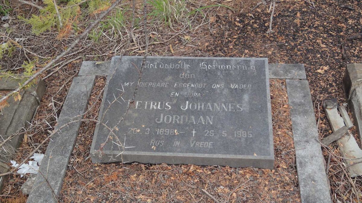 JORDAAN Petrus Johannes 1898-1985