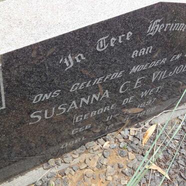 VILJOEN Susanna C.E. nee DE WET 1897-1958