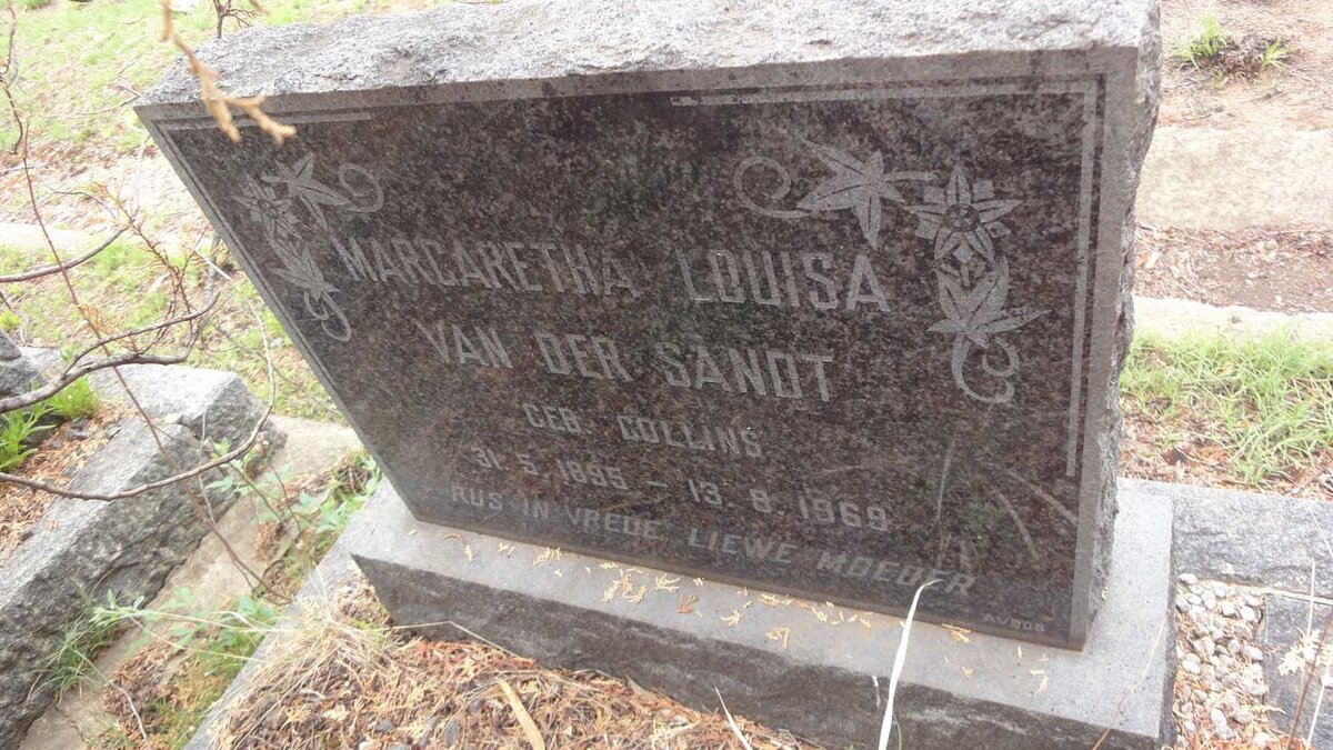 SANDT Margaretha Louisa, van der nee COLLINS 1895-1969