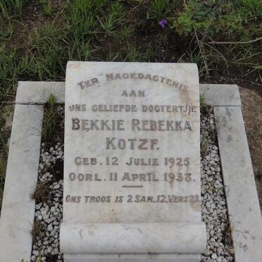 KOTZE Rebekka 1925-1933