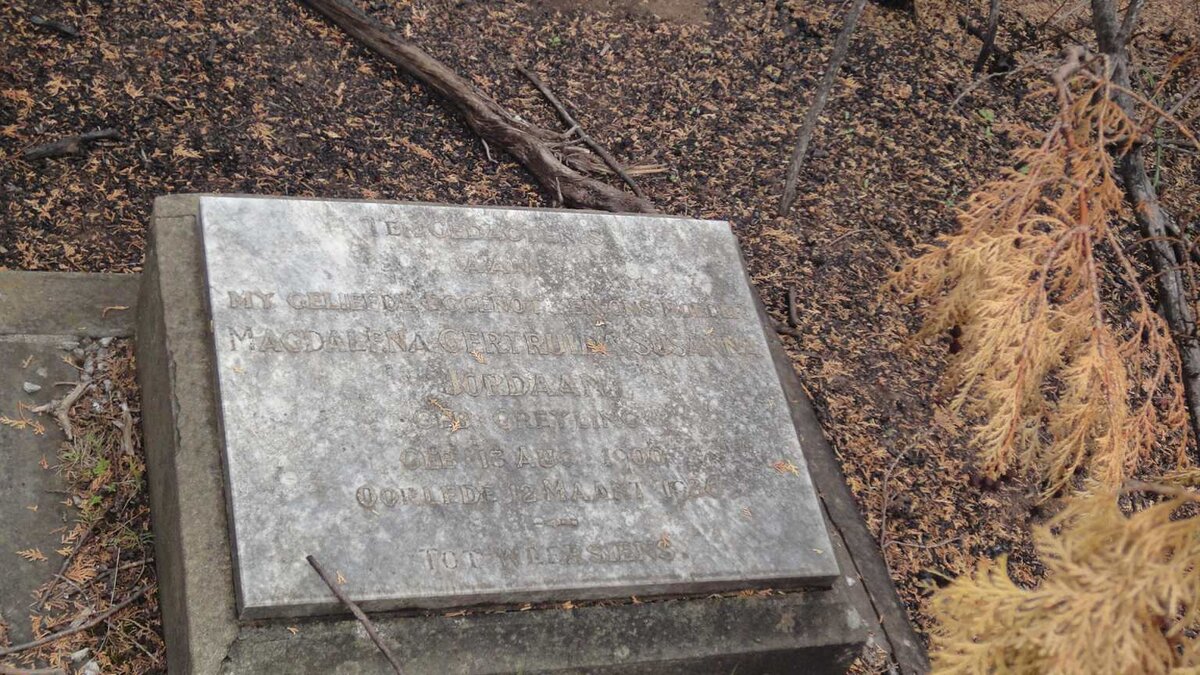 JORDAAN Magdalena Gertruida Susanna nee GREYLING 1900-1936