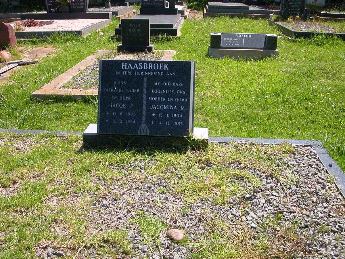 HAASBROEK Jacob F. 1905-1994 &amp; Jacomina M. 1904-1987