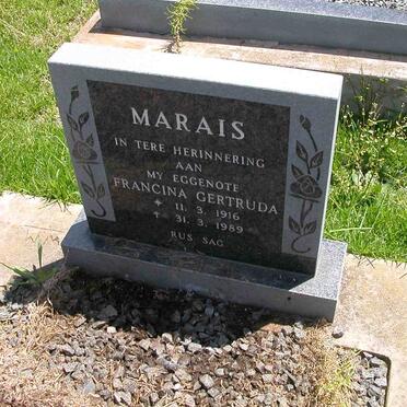 MARAIS Francina Gertruida 1916-1989