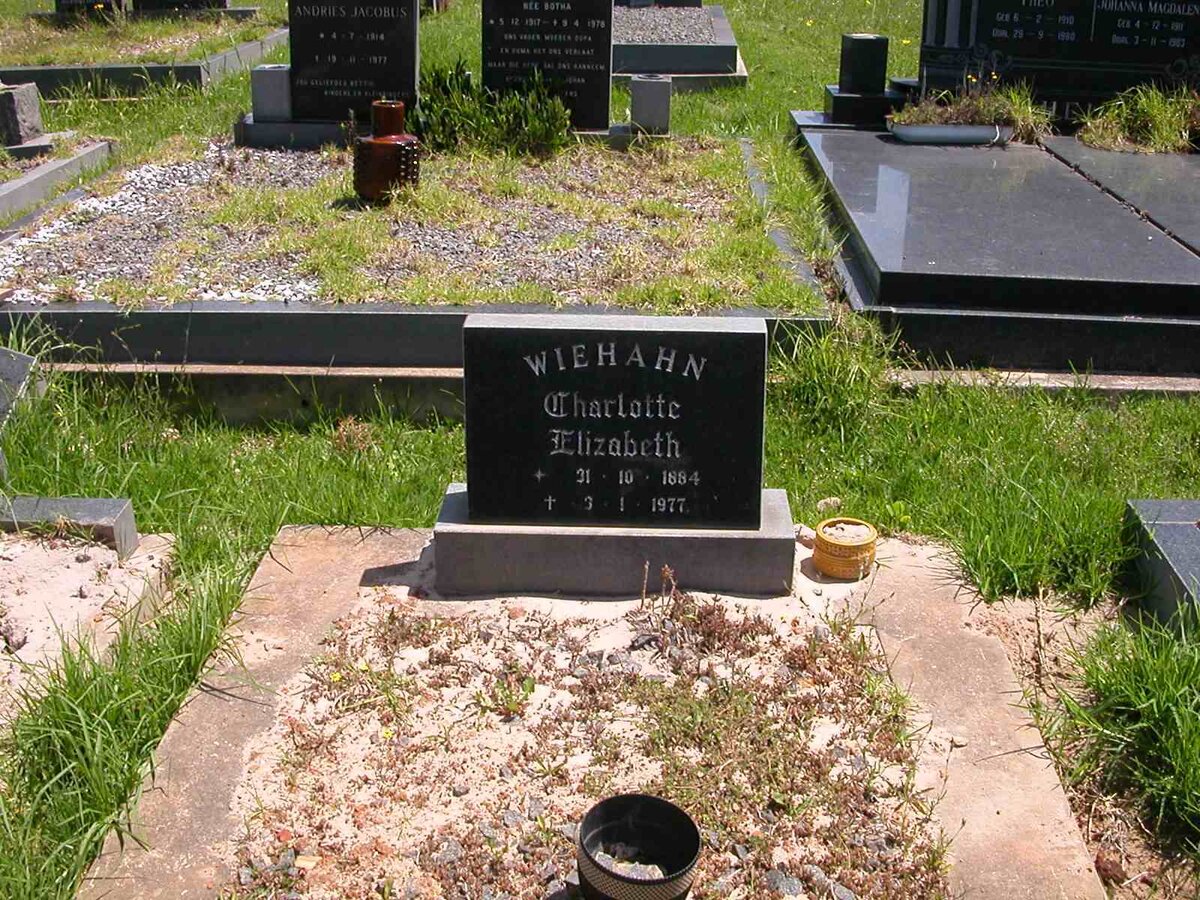 WIEHAHN Charlotte Elizabeth 1884-1977