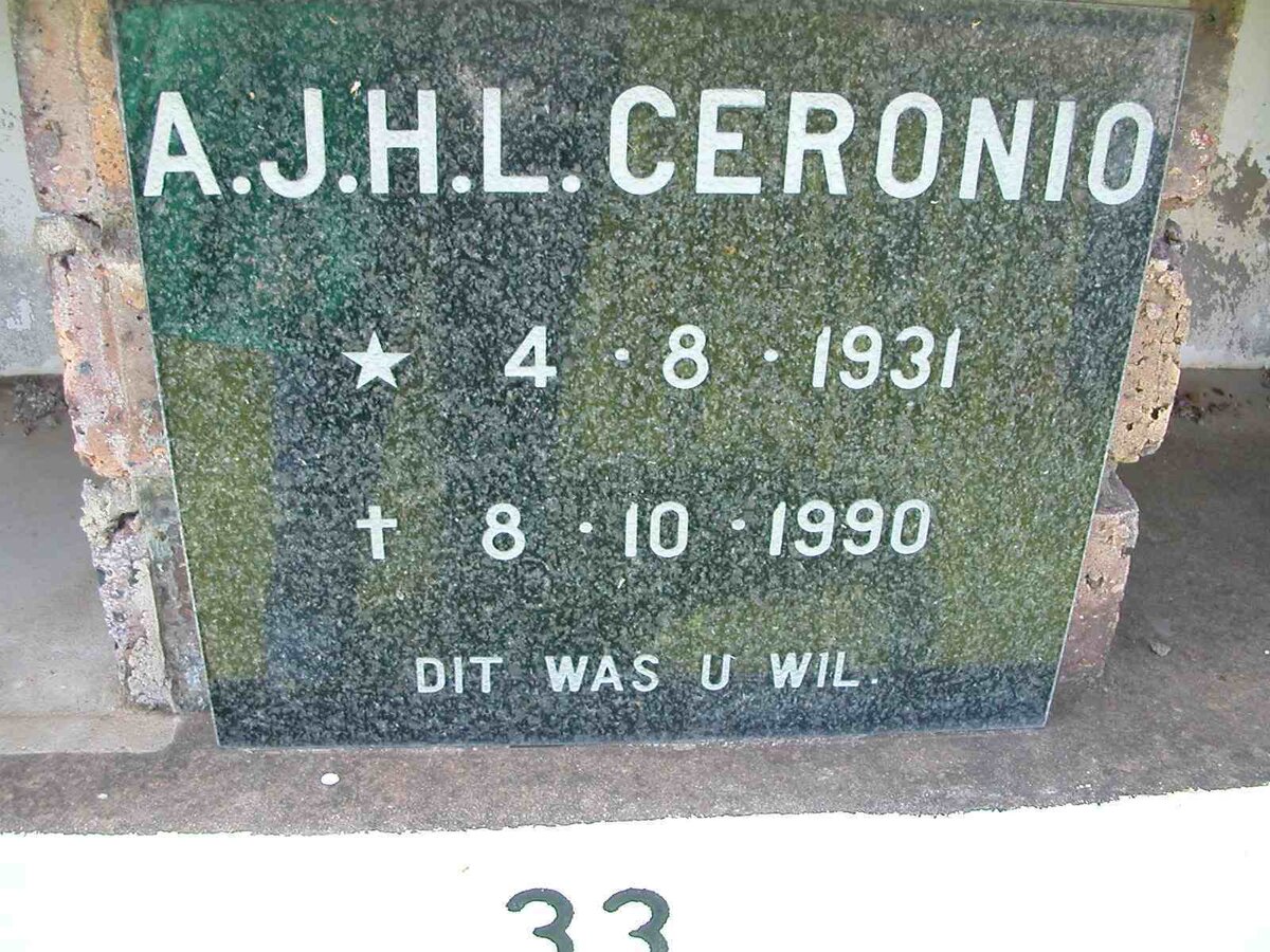CERONIO A.J.H.L. 1931-1990