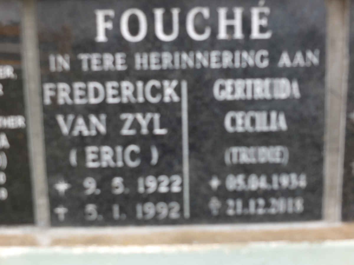 FOUCHE Frederick Van Zyl 1922-1992 &amp; Gertruida Cecilia -2018