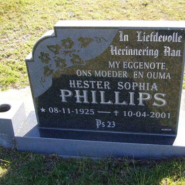 PHILLIPS Hester Sophia 1925-2001