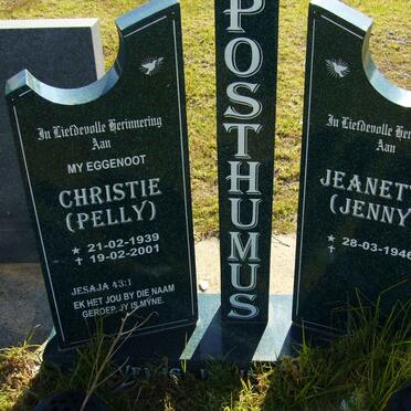 POSTHUMUS Christie 1939-2001 &amp; Jeanette 1946-
