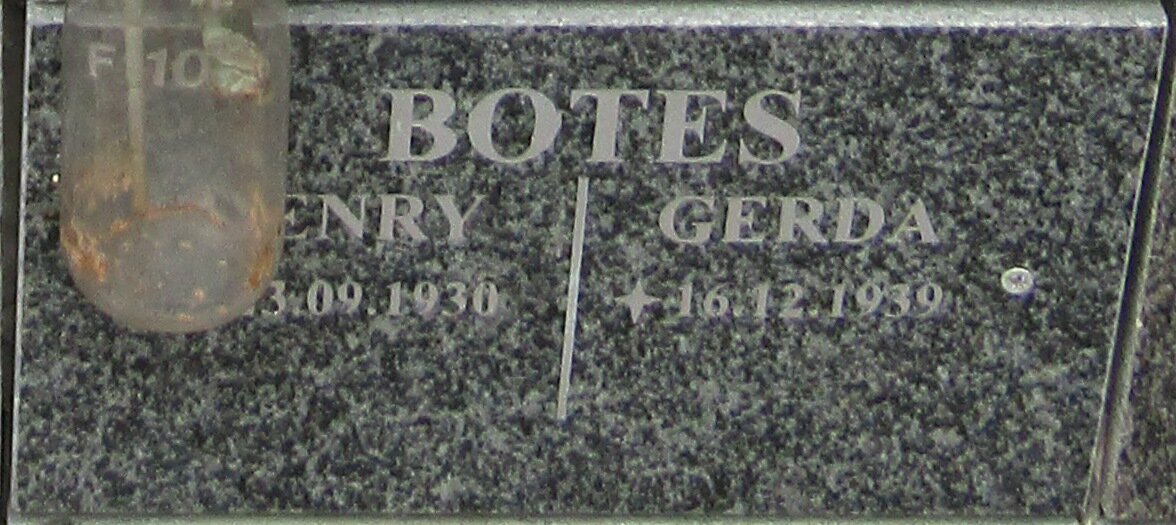 BOTES Henry 1930- :: BOTES Gerda 1939-
