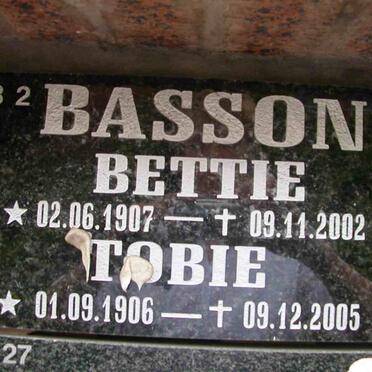 BASSON Tobie 1906-2005 &amp; Bettie 1907-2002