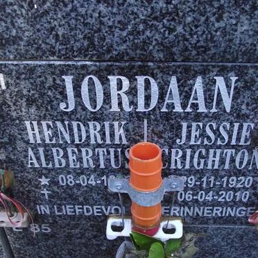 JORDAAN Hendrik Albertus  &amp; Jessie Crighton 1920-2010