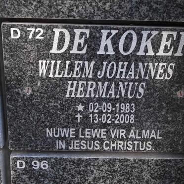 KOKER Willem Johannes Hermanus, de 1983-2008