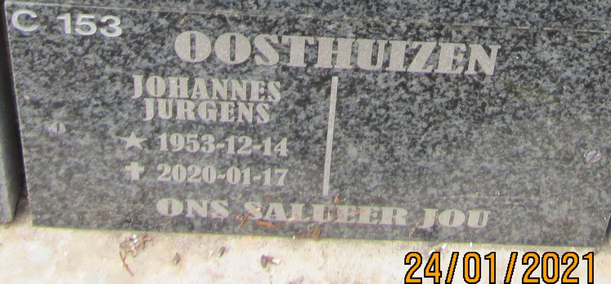 OOSTHUIZEN Johannes Jurgens 1953-2020
