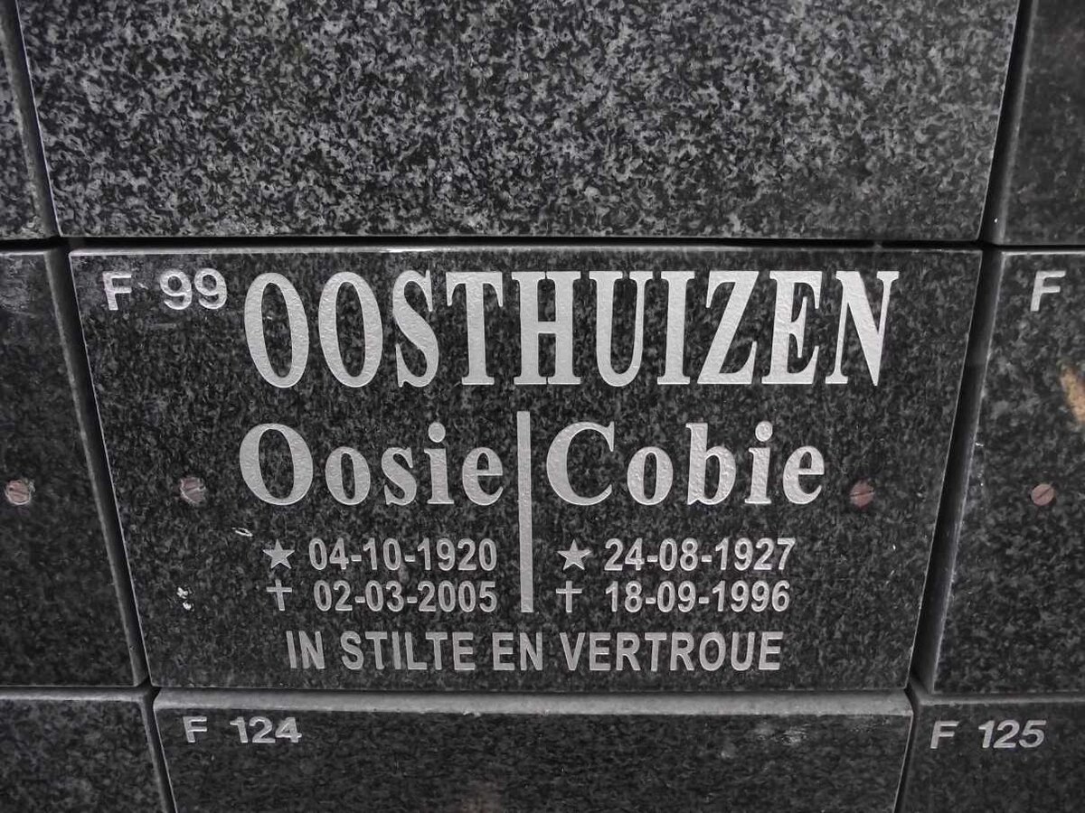 OOSTHUIZEN Oosie 1920-2005 &amp; Cobie 1927-1996
