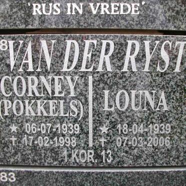RYST Corney, van der 1939-1998 &amp; Louna 1939-2006