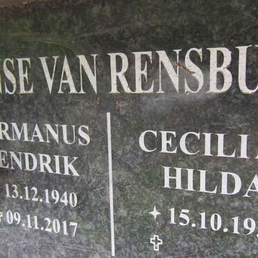 RENSBURG Hermanus Hendrik, Janse van 1940-2017 &amp; Cecilia Hilda 1936-