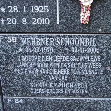 SCHOOMBIE Wehrner 1970-2004
