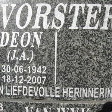 VORSTER J.A. 1942-2007