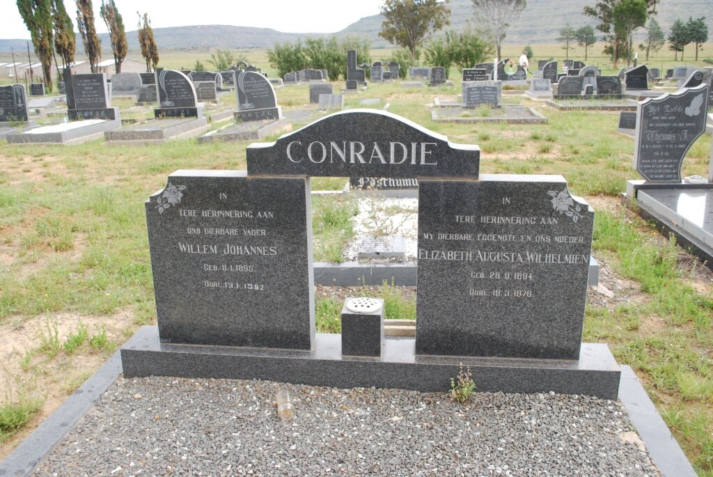CONRADIE Willem Johannes 1895-1982 &amp; Elizabeth Augusta Wilhelmien 1894-1976