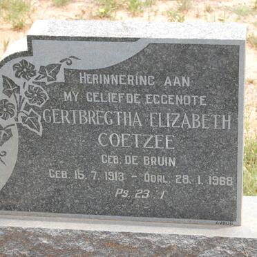 COETZEE Gertbregtha Elizabeth nee DE BRUIN 1913-1968