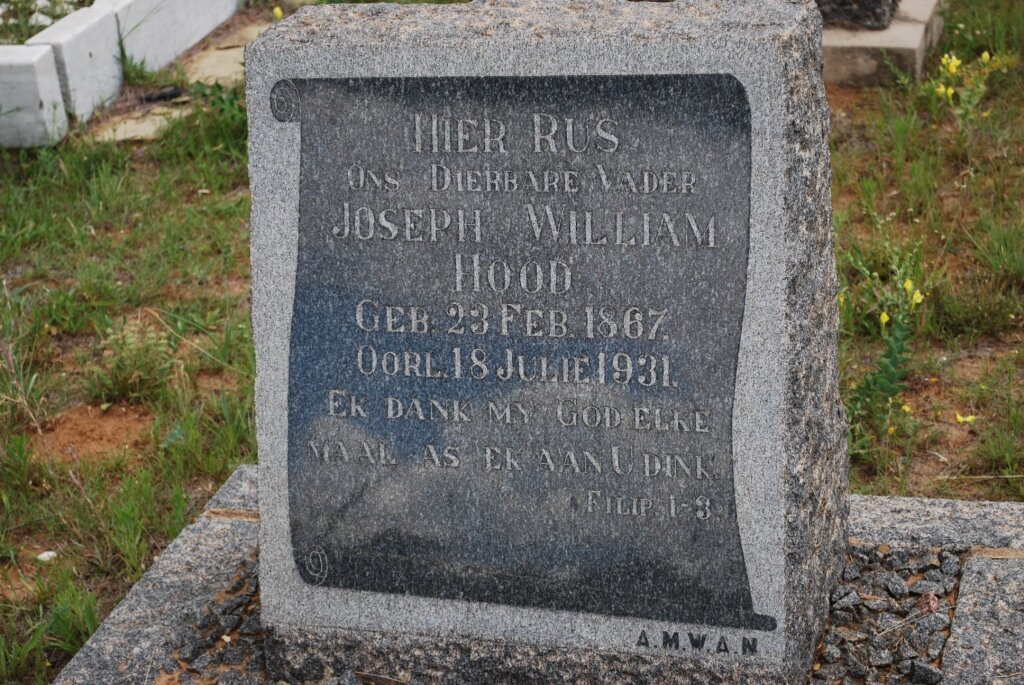 HOOD Joseph William 1867-1931