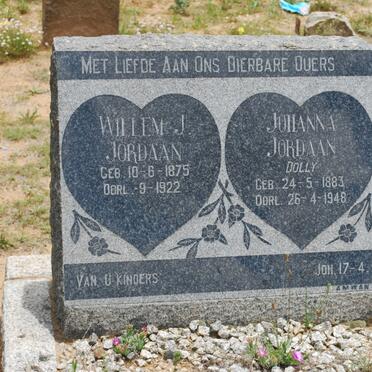 JORDAAN WIllem J. 1875-1922 &amp; Johanna 1883-1948